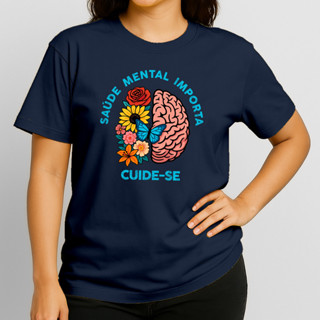 Camiseta Saúde Mental Cuide Se Cerebro Coração Terapia Calmaria Exercicios Camisa 100%ALGODÃO em Oferta na Shopee