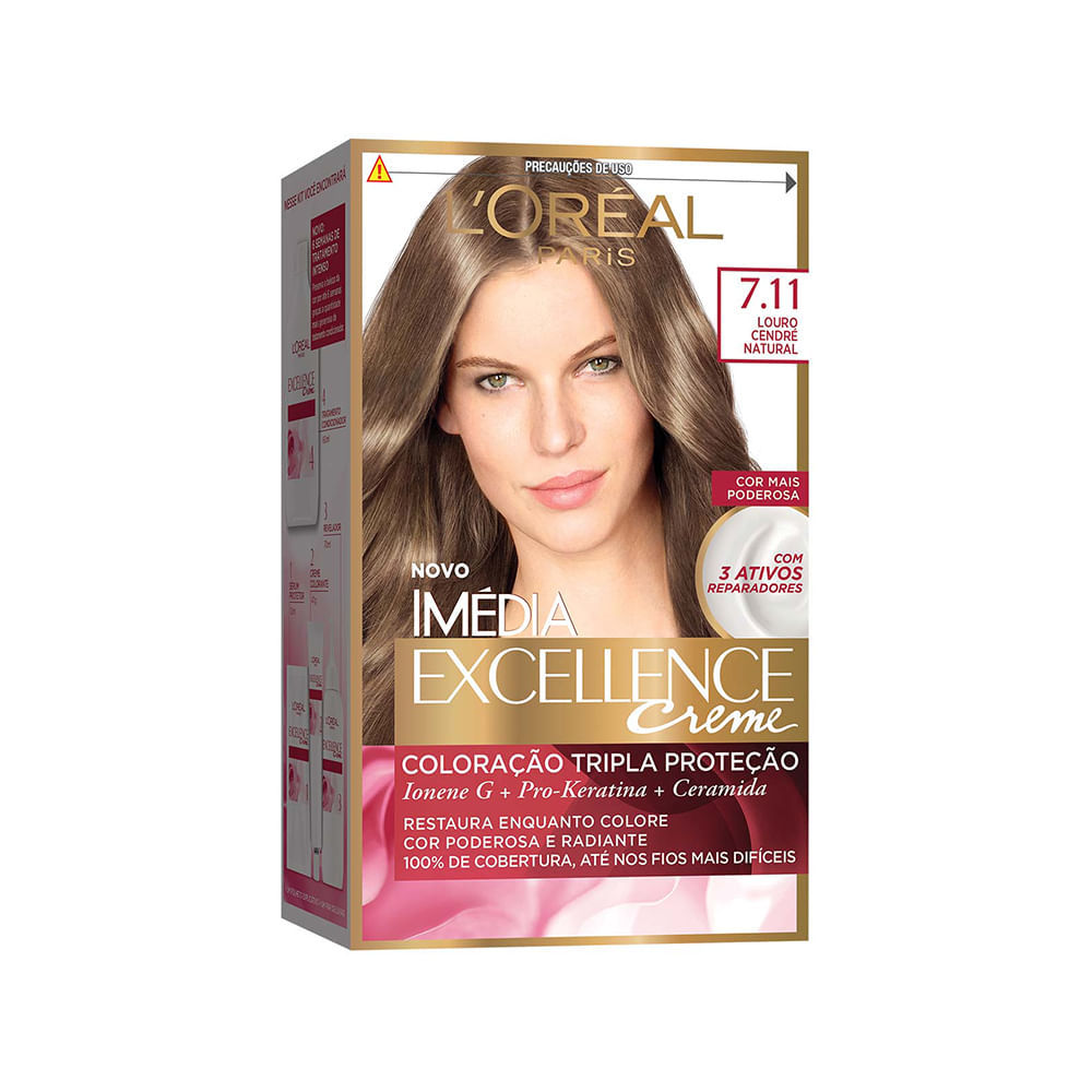 Tintura Imédia Exellence 7.11 Louro Crendé em Oferta na Shopee