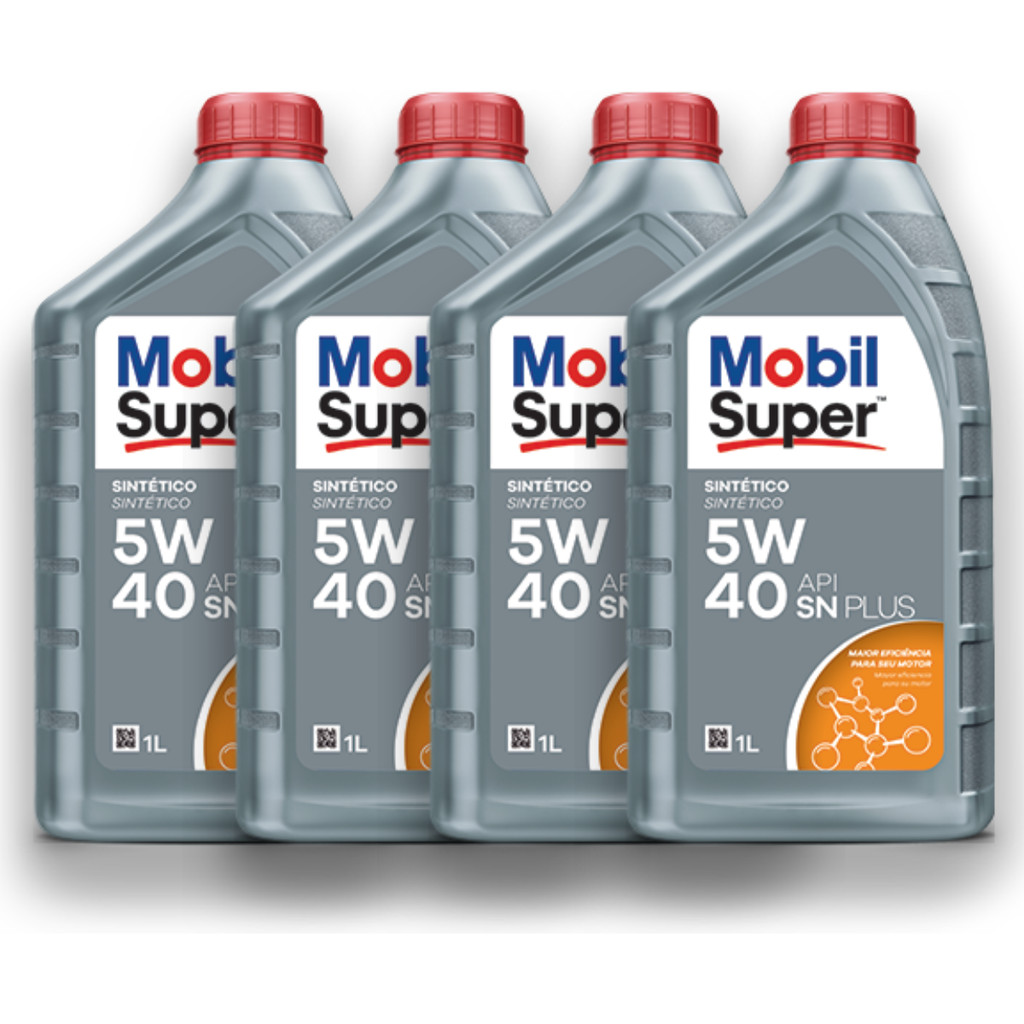 Kit 4 Óleo Motor Mobil Super 3000 X3 5w40 Sintético Api Sn e Acea A3b4