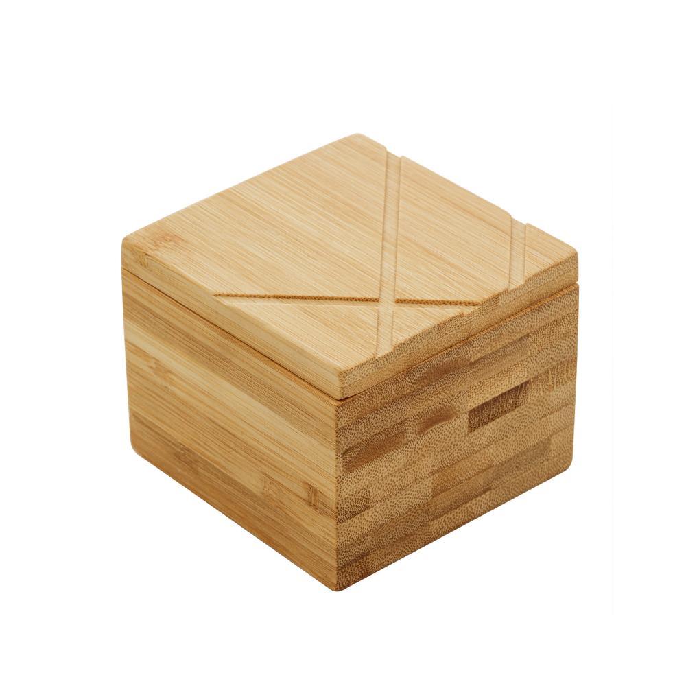Saleiro Quadrado Lyor de Bambu Natural 9cm x 9cm x 7cm em Oferta na Shopee