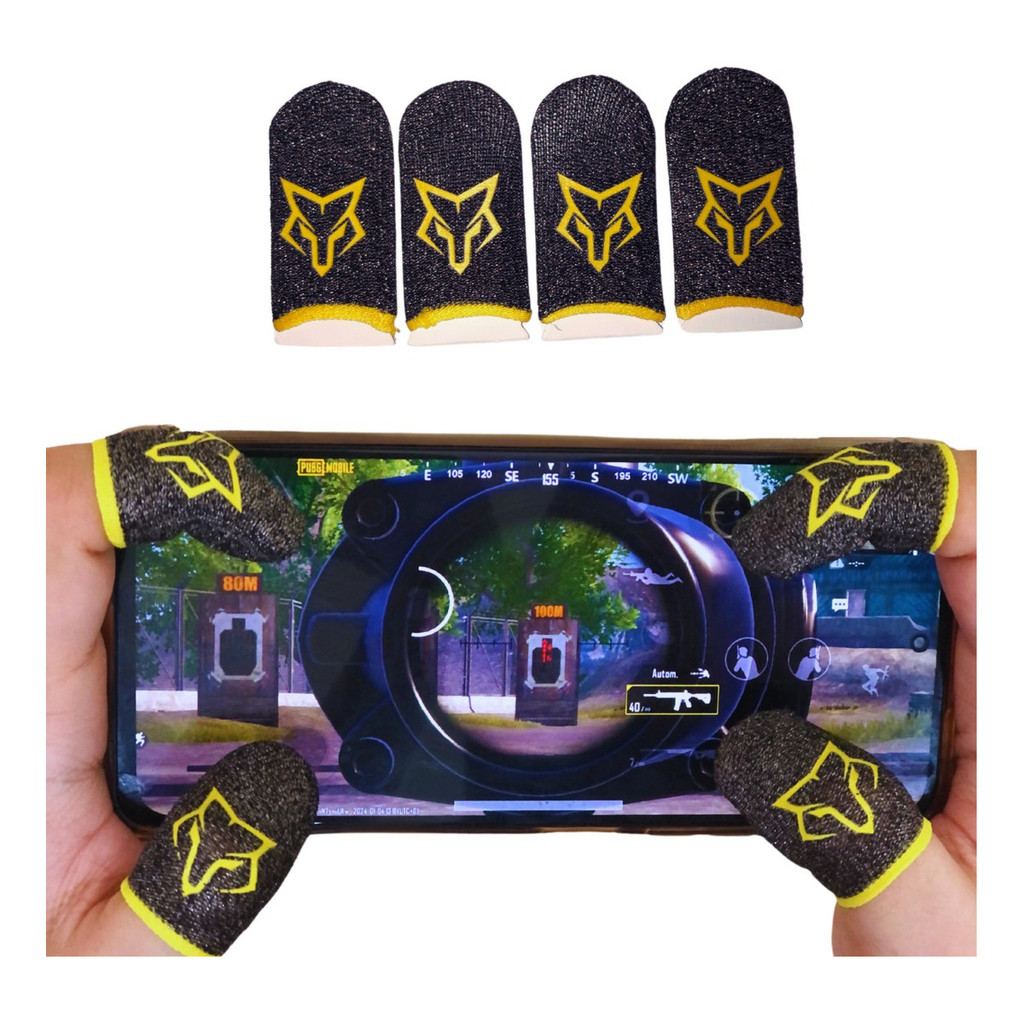 Luvinha De Dedo Sarafox V6 Fibra De Prata Gamer - Amarela em Oferta na Shopee