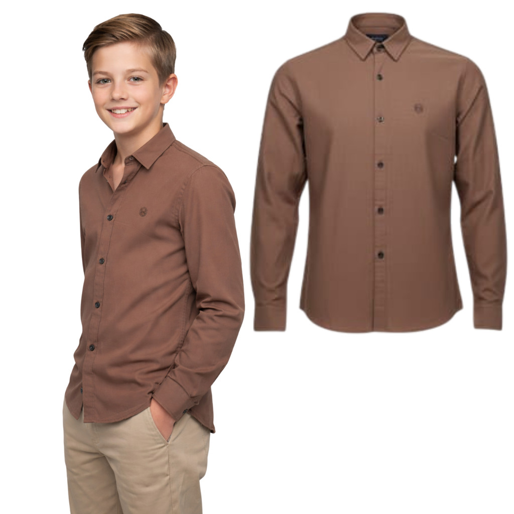 Camisa Infantil Social Manga Longa Meninos