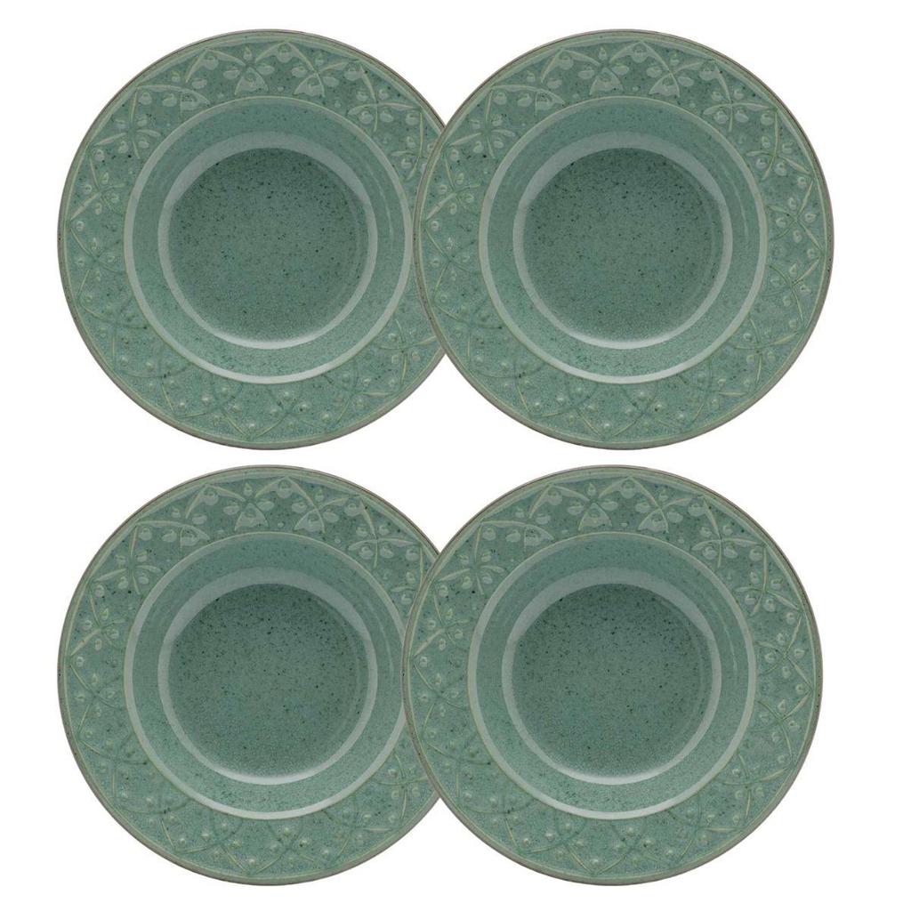 Jogo de 4 Pratos Fundos 23 Cm Oxford Mendi Malaquita em Oferta na Shopee