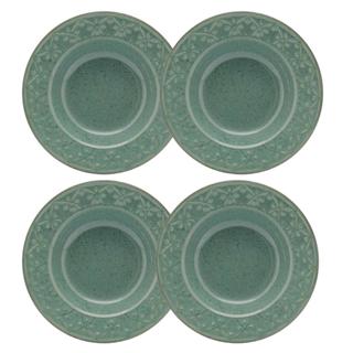 Jogo de 4 Pratos Fundos 23 Cm Oxford Mendi Malaquita em Oferta na Shopee