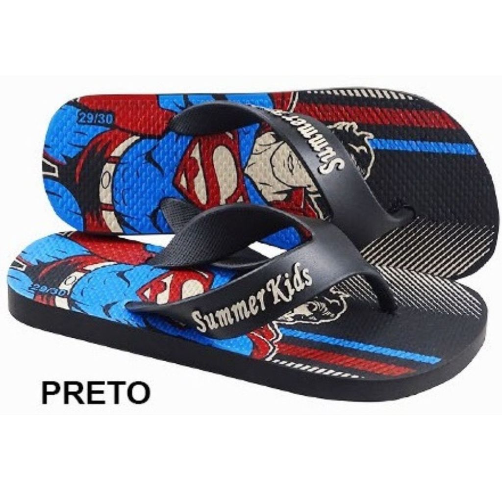Chinelo Criança Infantil Juvenil Confortável Menino Super Man