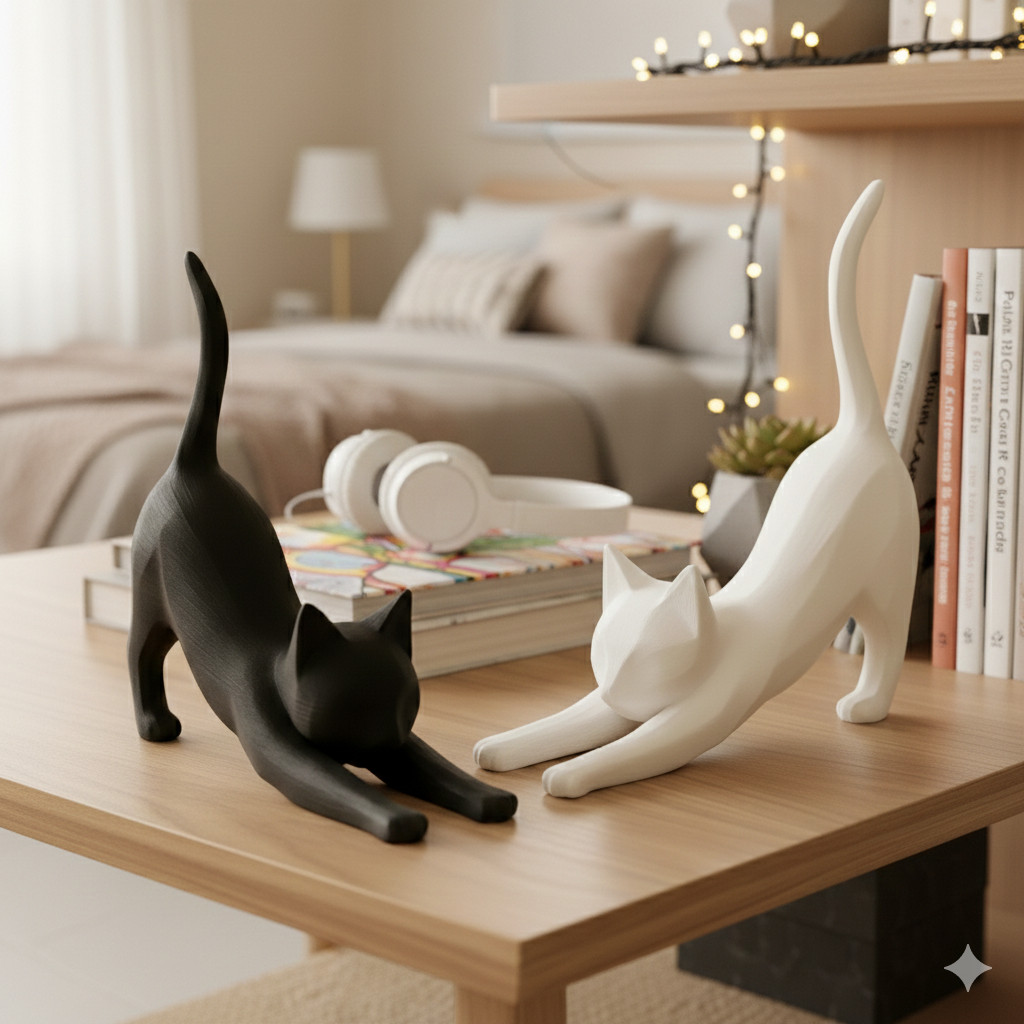 Kit Gatos Decorativos Minimalistas Moderno Para Quarto Sala Presentes Felinos 2 Peças em Oferta na Shopee