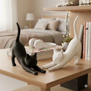 Kit Gatos Decorativos Minimalistas Moderno Para Quarto Sala Presentes Felinos 2 Peças em Oferta na Shopee