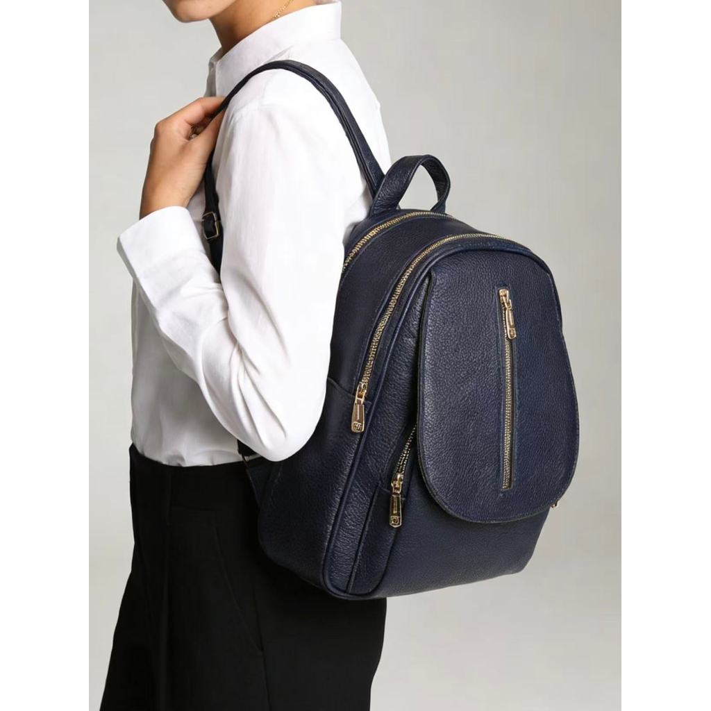 Mochila Feminina Média De Qualidade De Costas Em Couro Sintético B704 VT