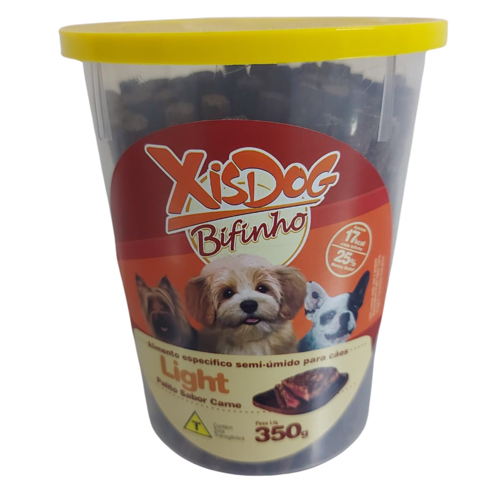 PETISCO CAO PALITO XISDOG BIFINHO CARNE LIGHT POTE-350G