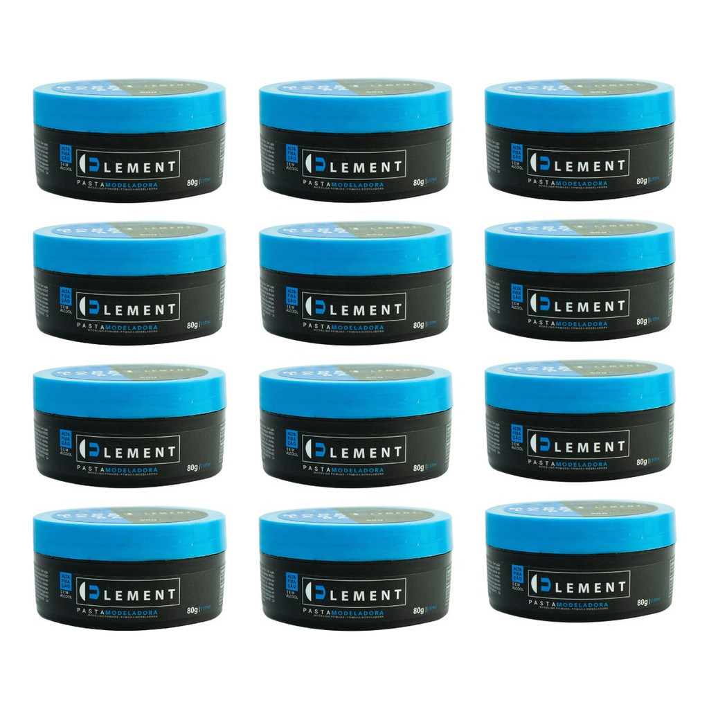 12 Unidades De Pomada Modeladora Efeito Brilho Element 80g