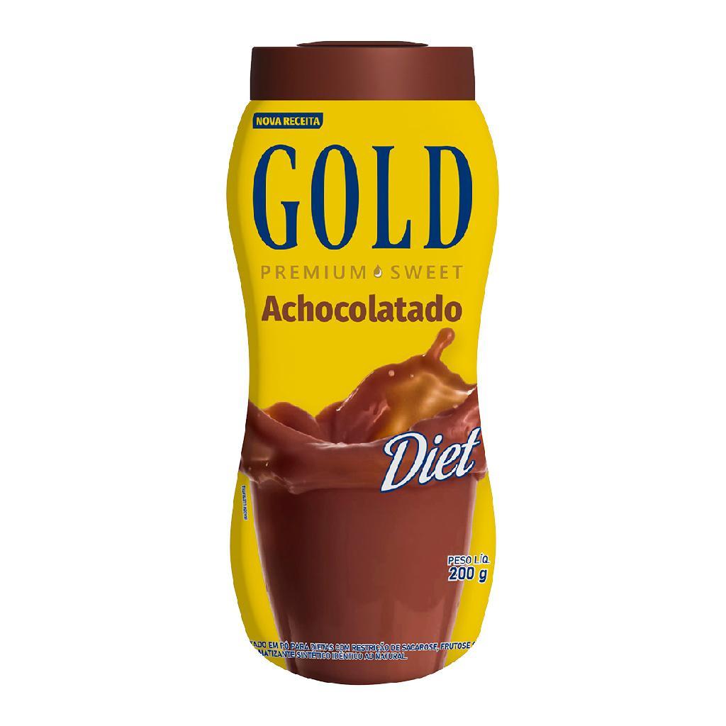 Achocolatado em pó zero açúcar gold pote 200g para dieta saudável em Oferta na Shopee
