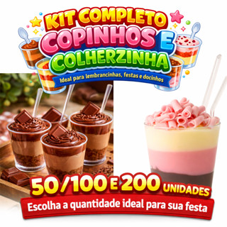 Kit Copinhos de Brigadeiro com Colherzinha Acrílico Docinho Doce MIni Mousse Lembrancinha Festa em Oferta na Shopee