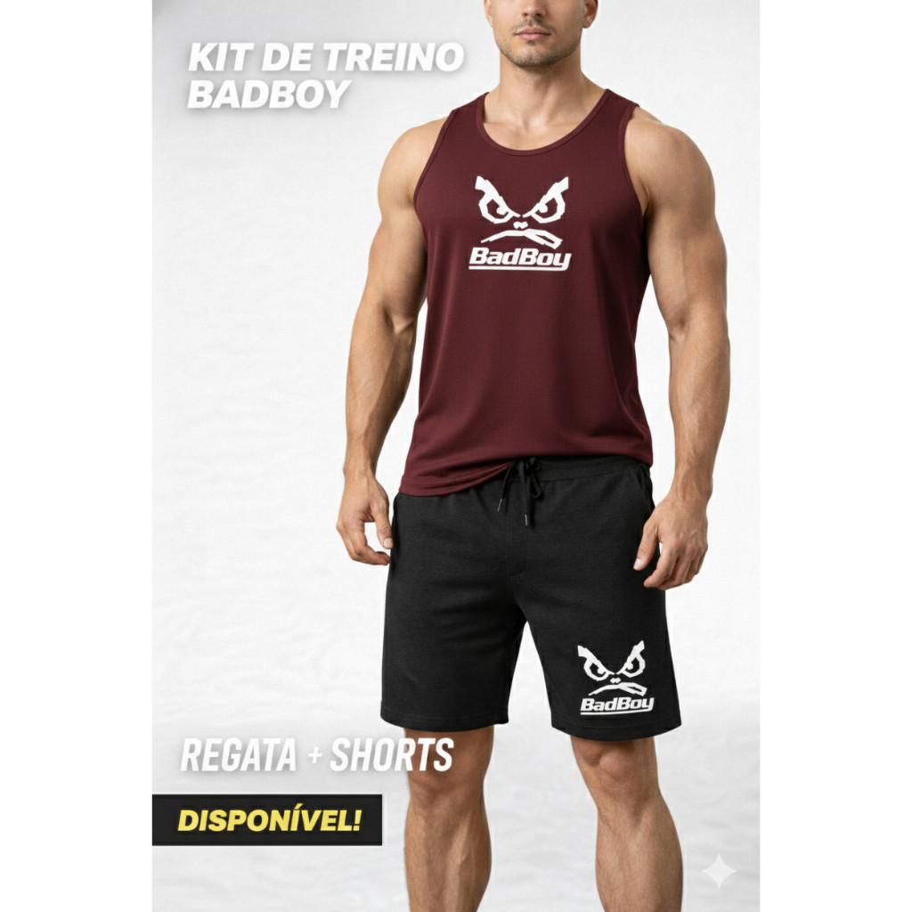 Kit Conjunto Lançamento Bad Boy Regata e Bermuda Moletom PREMIUM Confortável Lançamento Toque Macio Envio Imediato