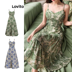 Lovito Férias Vestido Paisley Padrão Vestido De Verão Com Laço Nas Costas Para Mulheres L87ED315 (Multi-color)
