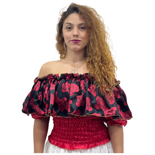 Blusa Ciganinha Sem Manga Em Cetim Umbanda Candomblé