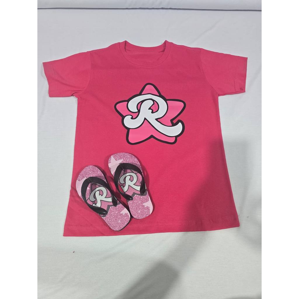 Promoção Emilly Vick, Kit Infantil Camiseta 100% Algodão + Chinelo Sublimado Emilly Vick Youtuber