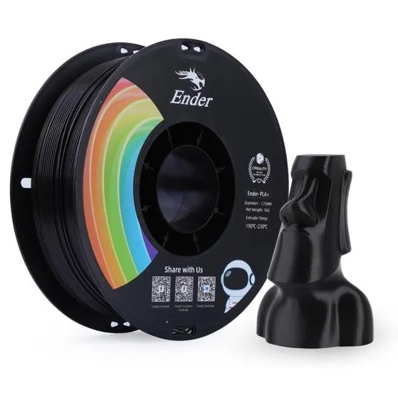 Imagem Filamento 3D Creality Ender PLA+ 1,75mm Preto - 3301010306