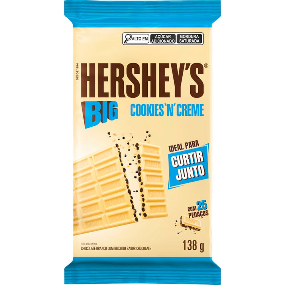 Chocolate Hershey's big Cookies N Creme 138g em Oferta na Shopee