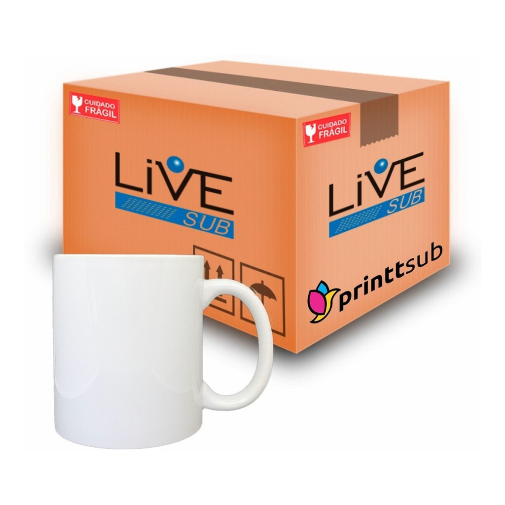 Caneca Para Sublimação Branca Porcelana Livesub 36 Un Aaa+ em Oferta na Shopee