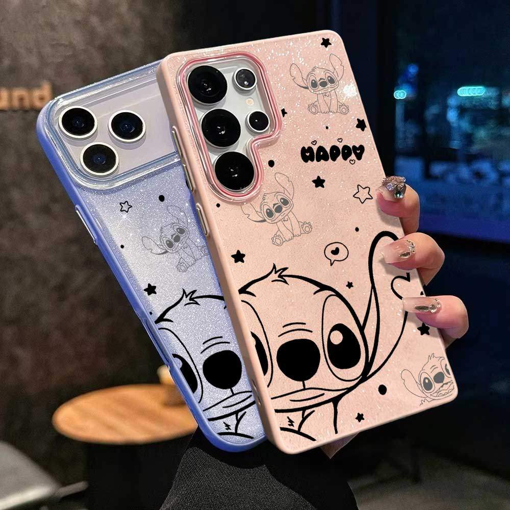 Caso Glitter Para Samsung A17 A07 A06 A15 A16 A14 A13 A12 A32 A56 A36 A55 A54 A23 S26 S25 Linha Ponto Luxo Capa Macia CH