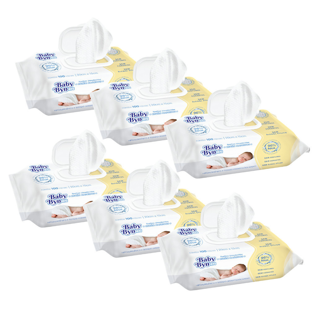 Lenço Toalha Umedecida Baby Byn Recém Nascido 600 Unidades