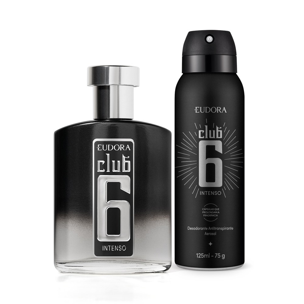 Combo Eudora Club 6 Intenso: Desodorante Colônia 95ml + Desodorante Antitranspirante 125ml/75g