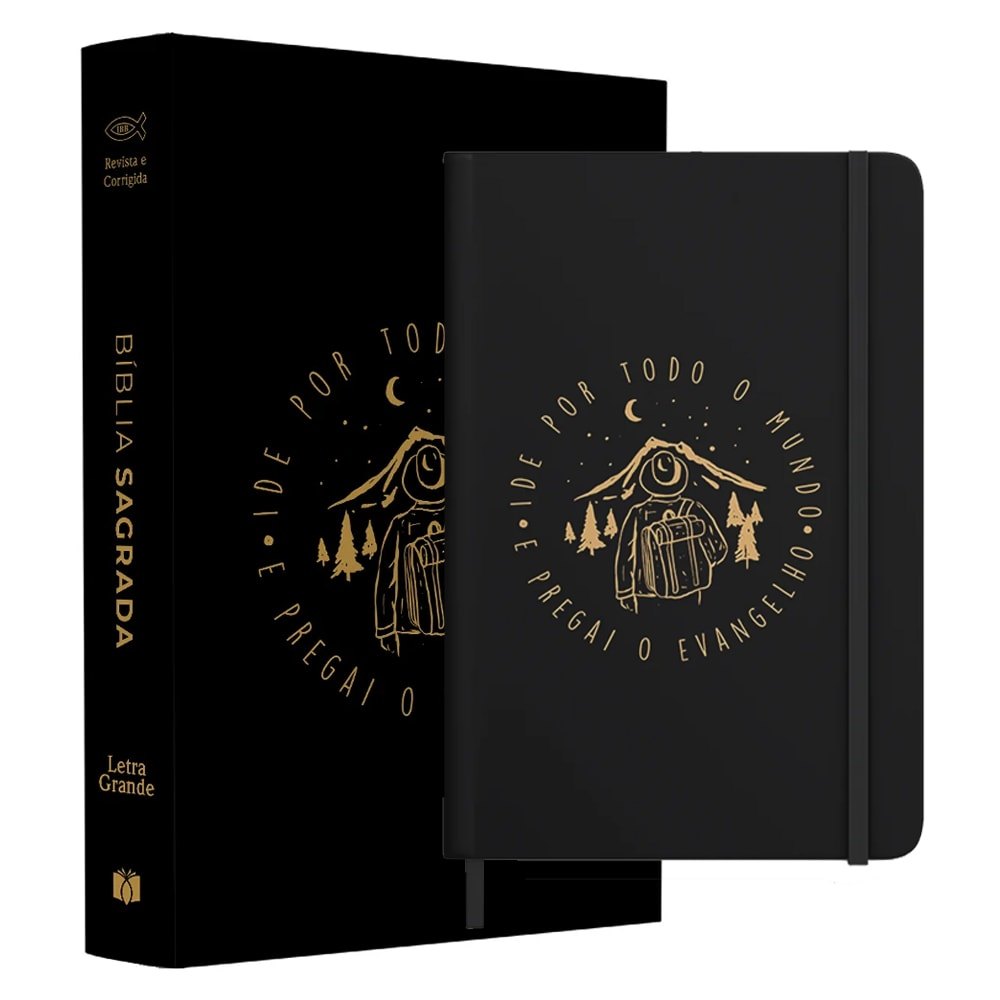 Kit Ide Por Todo Mundo | Bíblia + Moleskine em Oferta na Shopee
