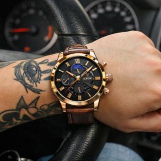 Relógio Masculino Elegante com Pulseira de Couro Tendencia Envio Imediato em Oferta na Shopee