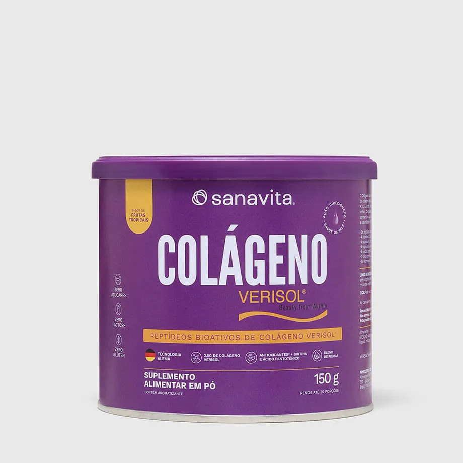 Colageno Verisol Frutas Tropicais Lata 150g Sanavita em Oferta na Shopee