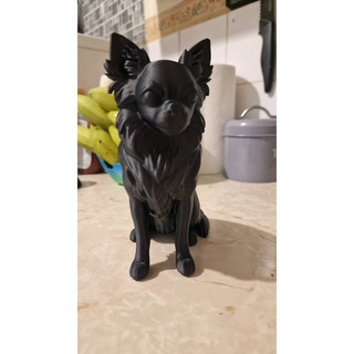Estatueta Chihuahua Réplica 8cm Decorativa Preto