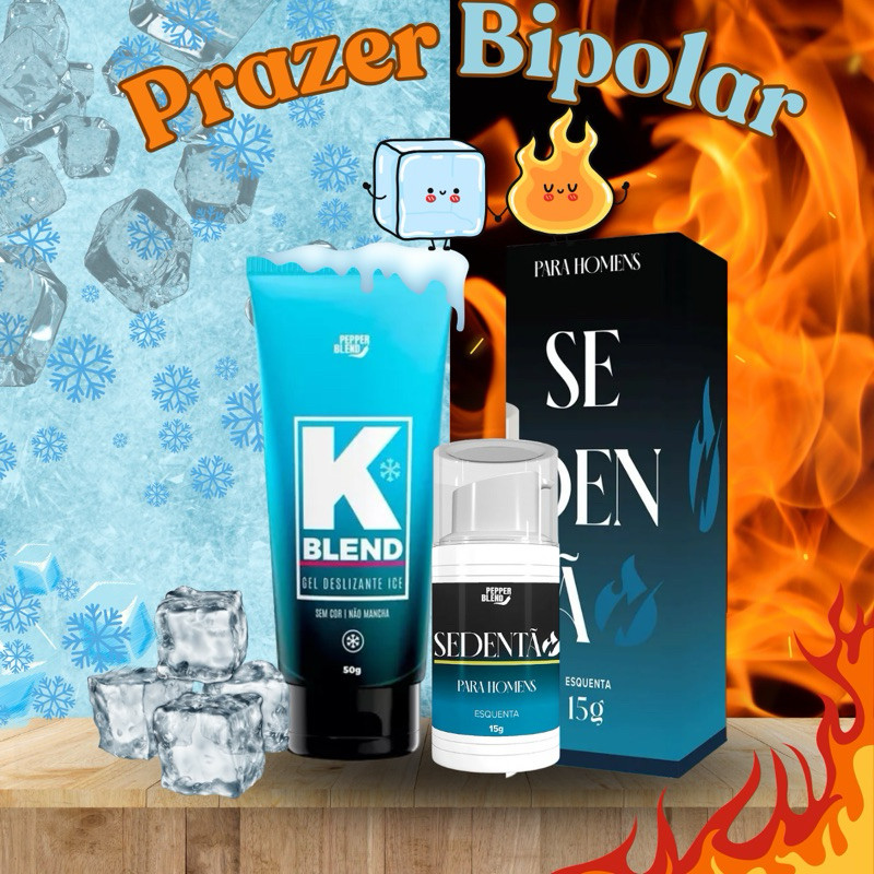 Kit Gel Térmico para Massagem Corporal Quente e Frio | Sedentão +K Blend | Estímulo Sensorial 2 em 1