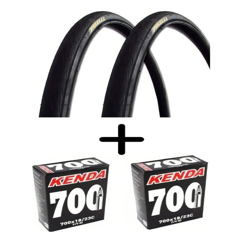 Pneu Pirelli Pneu 700x25 Par de Pneu Pirelli Câmara Kenda