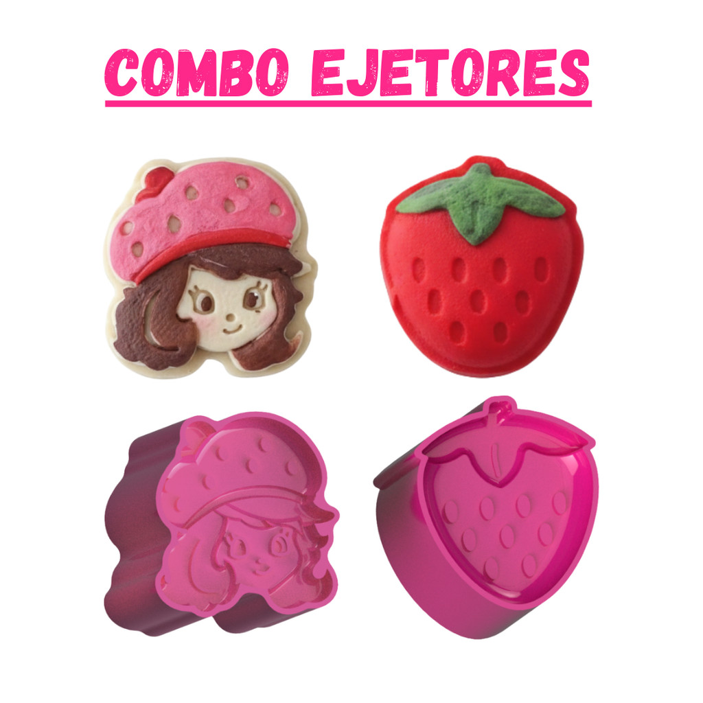 Ejetor Modelador Combo | Menina Morango e Morango (fruta) para Brigadeiros e Doces em Oferta na Shopee