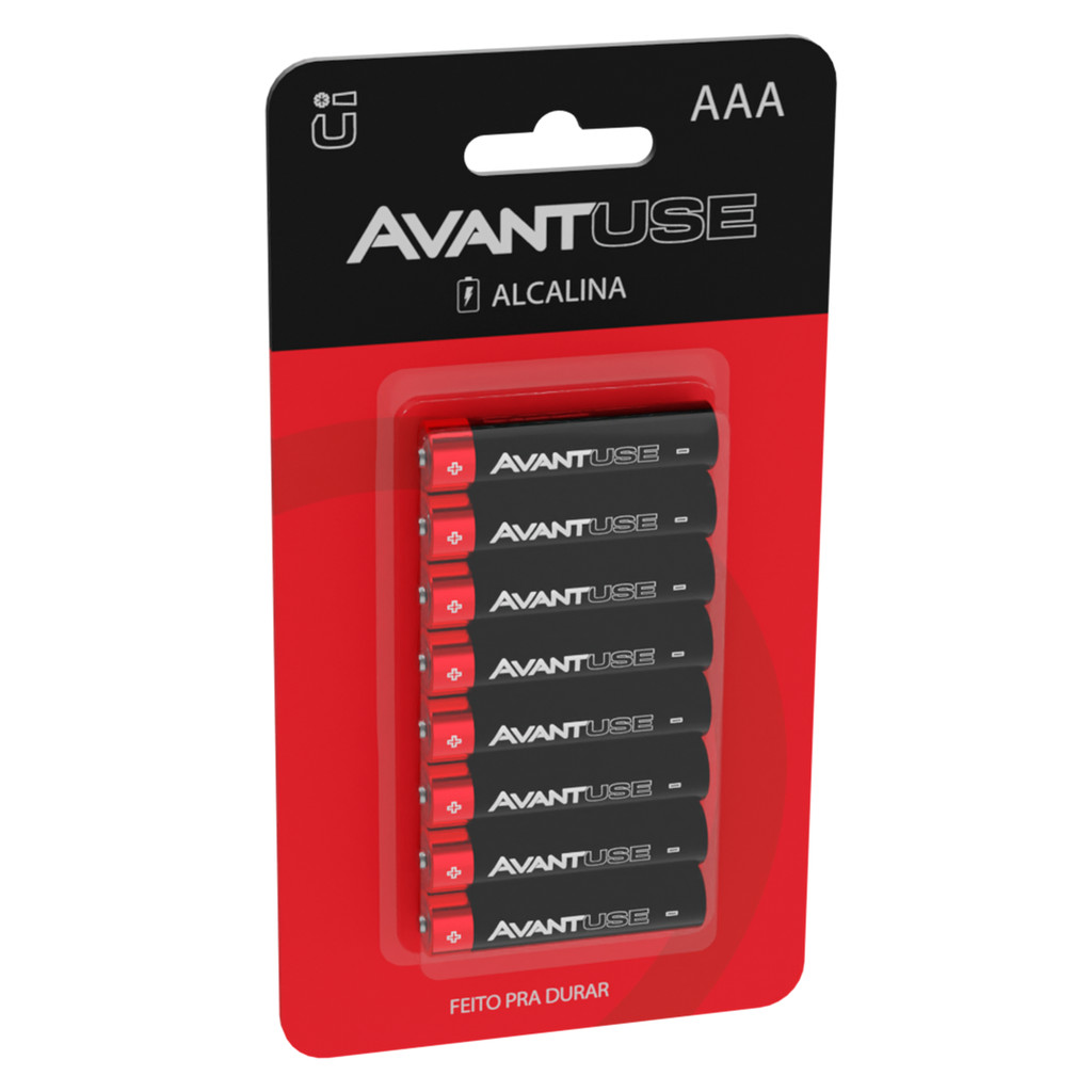 Kit 8 Pilhas Alcalina AAA Palito 1.5V Avant Use Kit 8 Pilhas Alcalina AAA Palito 1.5V Avant Use