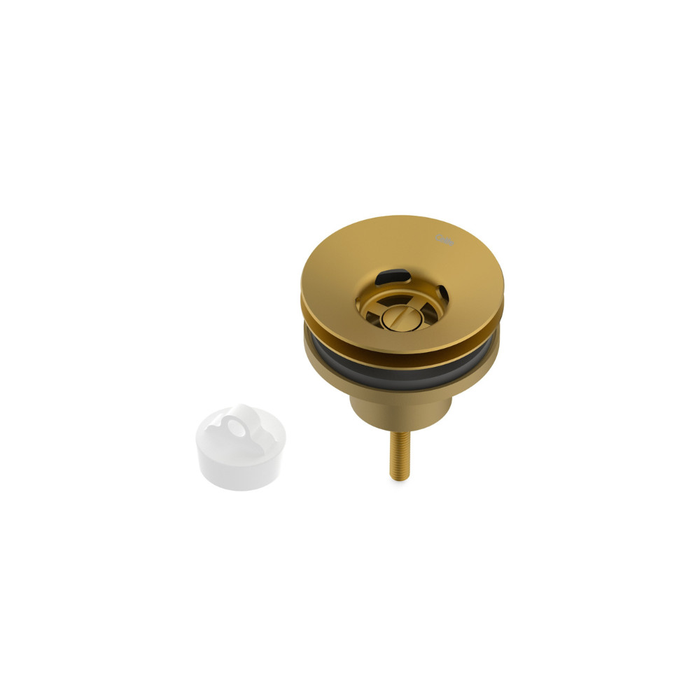 Válvula De Escoamento Para Banheiro 7/8" Universal Com Tampa Gold Matte Celite — imagem 2 de 2