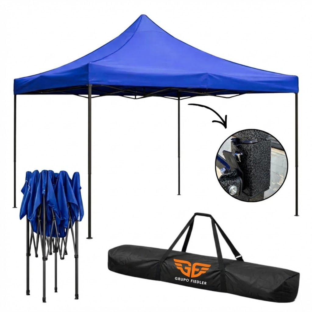 Tenda Gazebo Sanfonada 3x3 Reforçada Impermeável Praia Feira Aço Articulada Toldo Barraca WING
