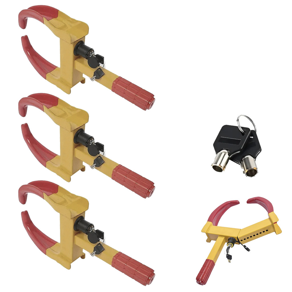 Trava de Pneu Universal Kit 3 Uni Bloqueador De Roda Carro Moto Antifurto Roubo Seguranca Reboque Auto Veiculo