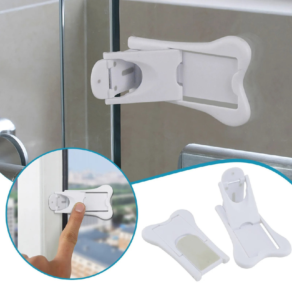 Kit 2 ou 4 Pcs Trava Inteligente Para Janela E Portas De Correr Box Seguranca Protege Bebe Crianca