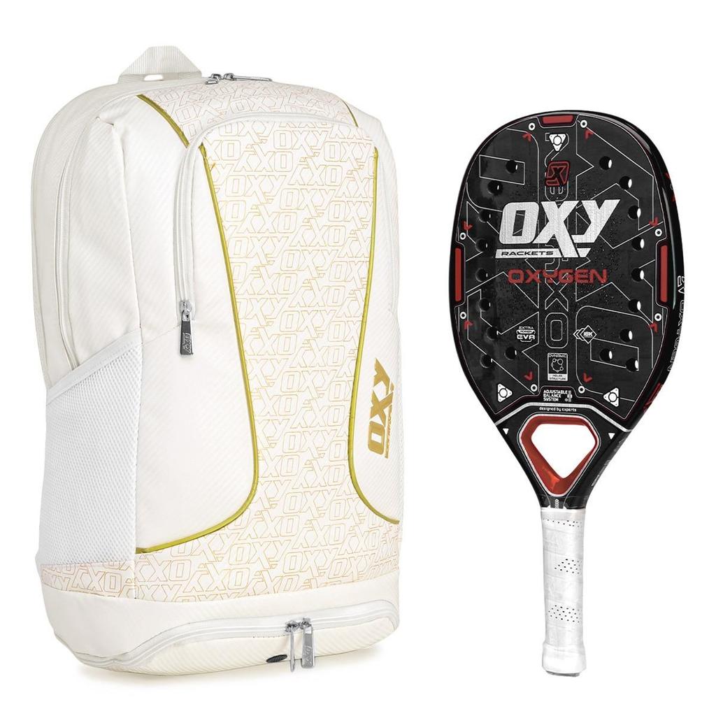 Raquete De Beach Tennis Oxy Oxygen com Mochila Oxy Beach Branca de Brinde