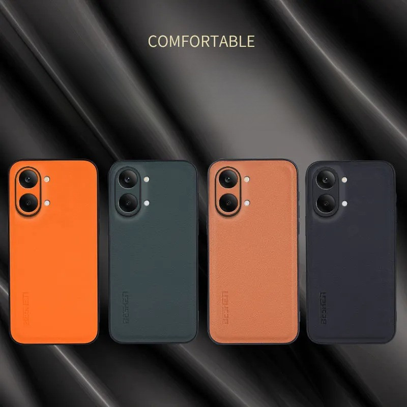 Capa De Couro PU À Prova De Choque Para Poco X8 Pro Max Anti-Macio TPU Quadro De Fibra De Carbono Traseira De Telefone X
