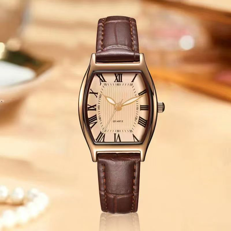 **OFERTA** Relógio Feminino Elegante | Pulseira De Couro Retrô Marrom Quartzo Relogio