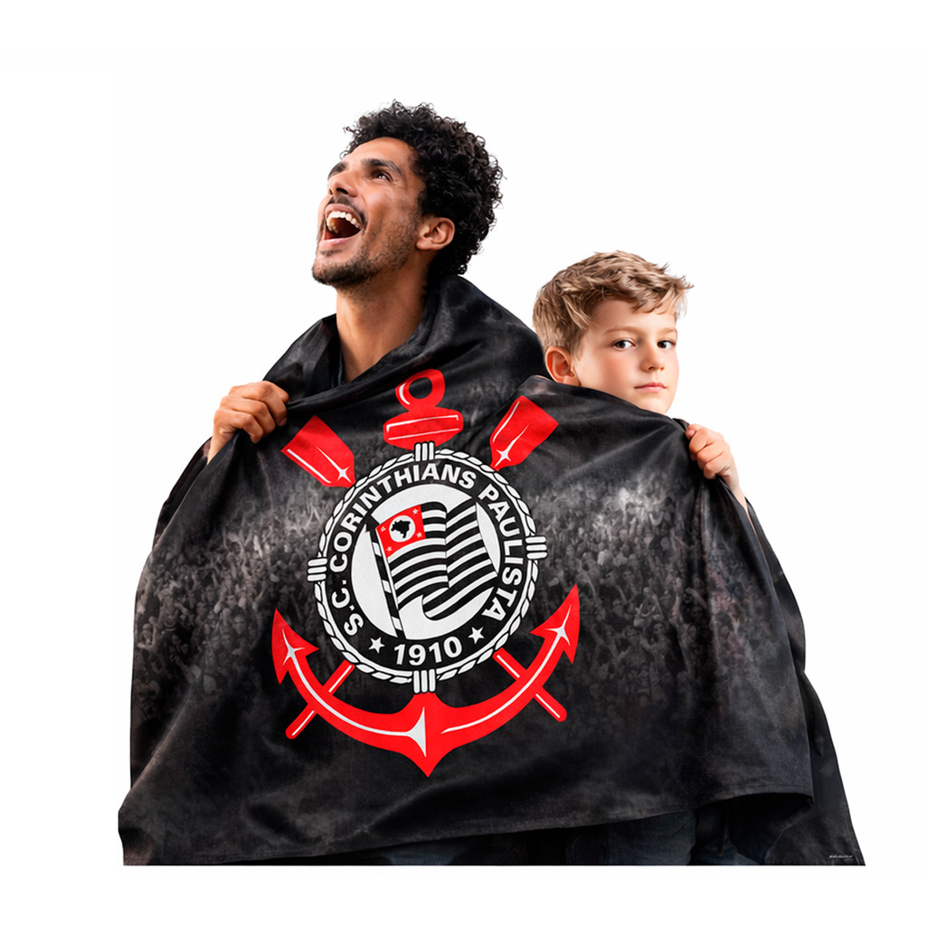 Bandeira Sublimado em tecido jogo Corinthians Decoração 85cm Cor e resistência