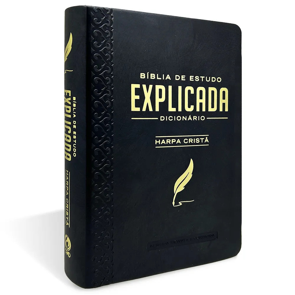 Bíblia De Estudo Explicada | ARC | Capa Preta | Harpa Cristã | Ed. CPAD em Oferta na Shopee