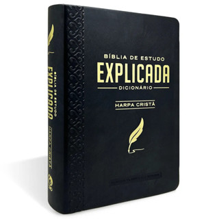 Bíblia De Estudo Explicada | ARC | Capa Preta | Harpa Cristã | Ed. CPAD em Oferta na Shopee
