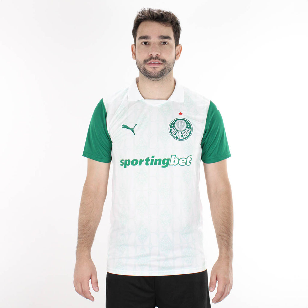 Camiseta de Time Puma Palmeiras Torcedor Away Jersey 2025 Branco - Masculino