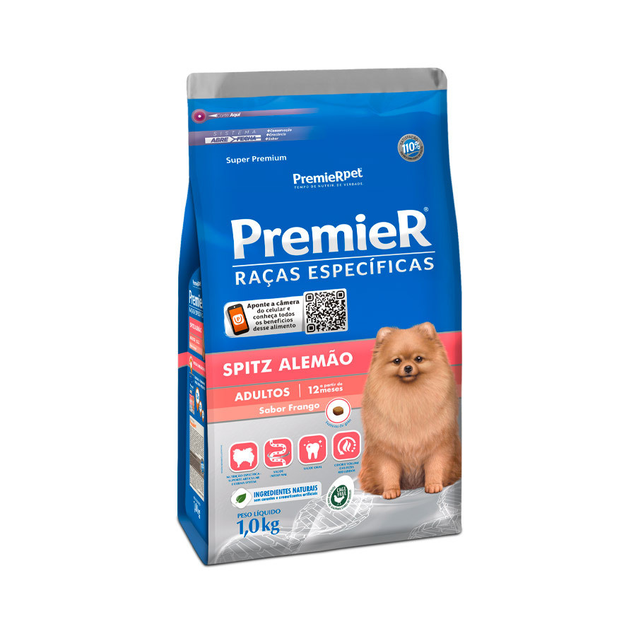 Raçao Premier Raça Esp Caes Adulto Sptiz Alemao 1Kg