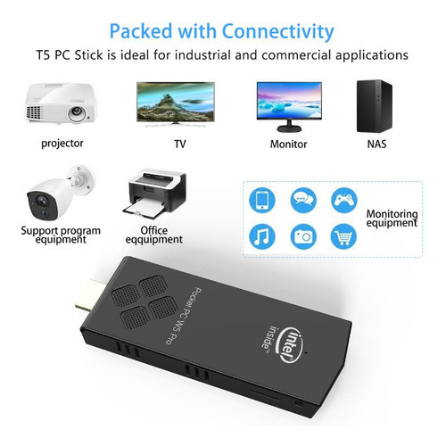 Mini Pc Intel Pocket Z8350 64gb 4gb Ram 4k Preto 127/220v