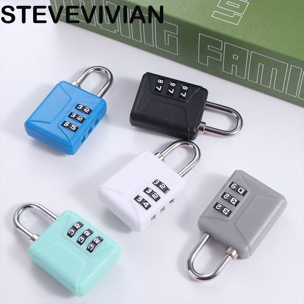 STEVEVIVIAN Mini Cadeado Com Senha , Trava De Combinação De Mala Antifurto 3 Dígitos De Discagem , Segurança