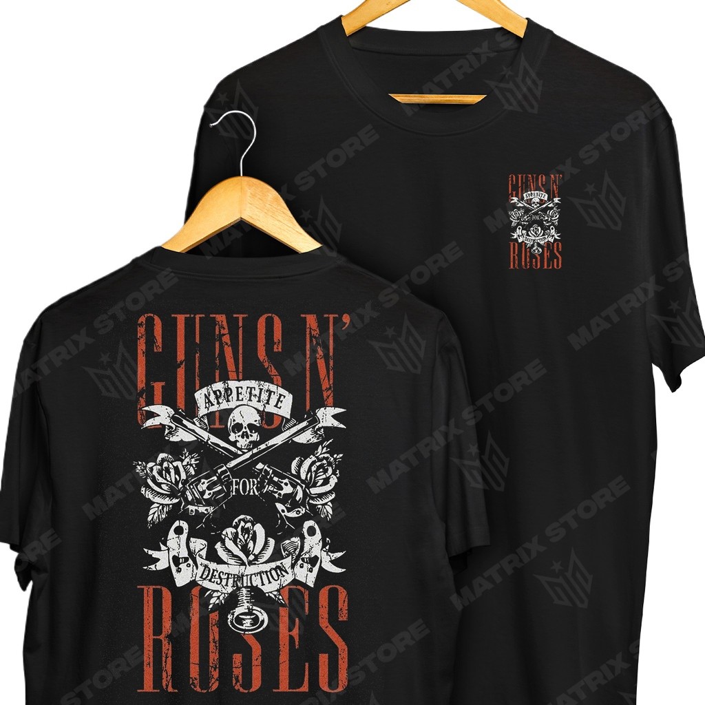 Camiseta Unissex Guns N Roses Lançamento Camiseta 100% Algodão Camisetão Solta Plus Size Camiseta - R&V Collection