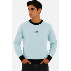 Moletom Gola Careca Casual Polo Wear Azul Claro